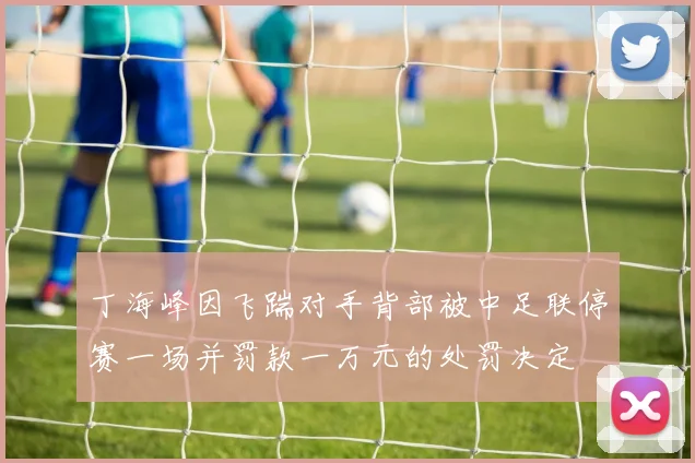 丁海峰因飞踹对手背部被中足联停赛一场并罚款一万元的处罚决定